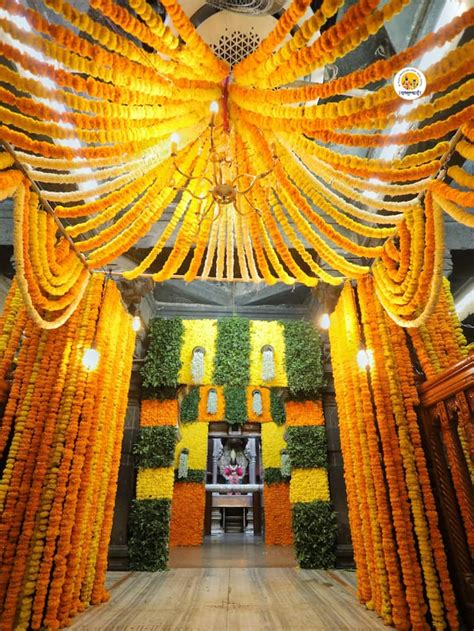 Pandharpur Vitthal Mandir Flower Decoration For Diwali Celebration