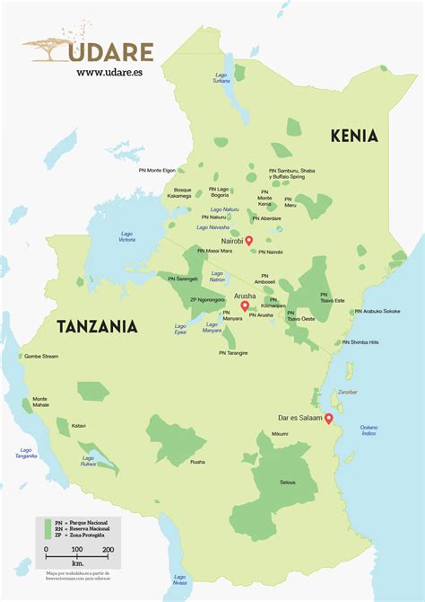 Kenya And Tanzania Map - Cities And Towns Map