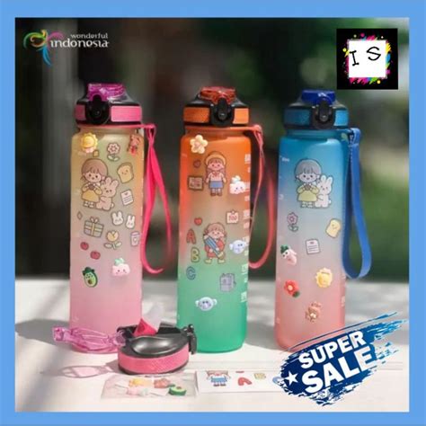 Jual Botol Air Minum VIRAL ORIGINAL 1 LITER Gradasi Botol Motivasi