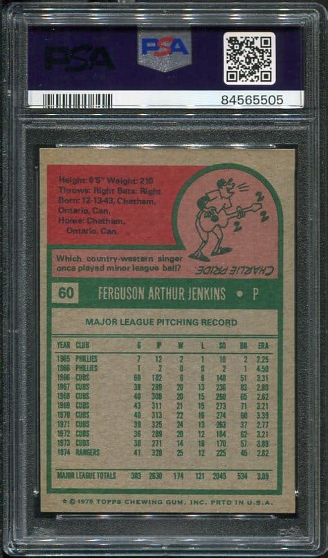 Topps Fergie Jenkins Psa Hof All Star Cards Inc