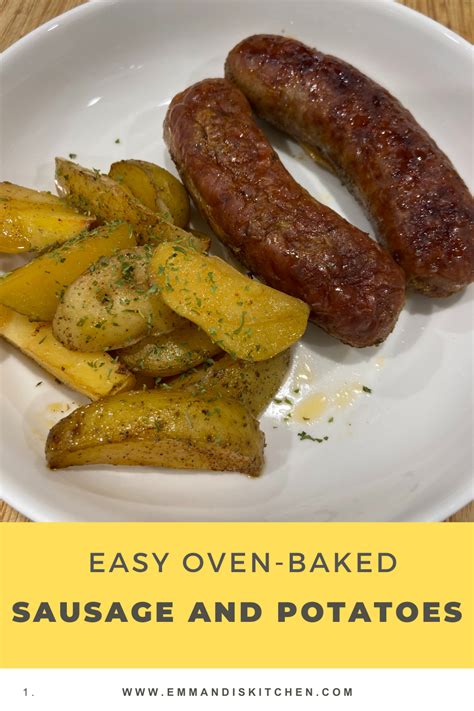 Easy Oven Baked Sausage And Potatoes Emmandi S Kitchen Recipe