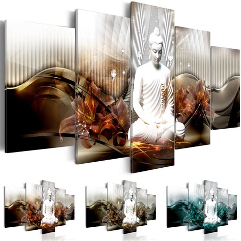 BUDDHA BLUMEN ABSTRAKT Wandbilder Xxl Bilder Vlies Leinwand H C 0043 B