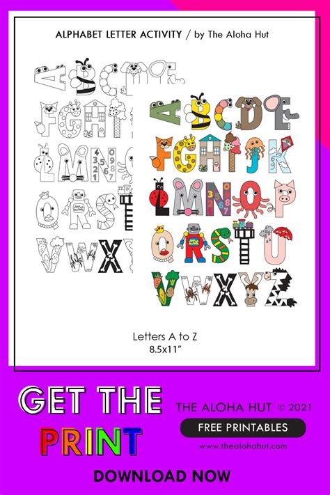 Free Printable Letter Crafts From A To Z Alphabet Wall For Learning