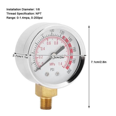 Manomètre de pression d air Manomètre Radial Professionnel Y50 avec