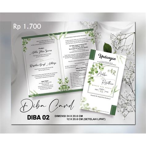 Jual Undangan Pernikahan Wedding Invitation Diba 002 Shopee Indonesia