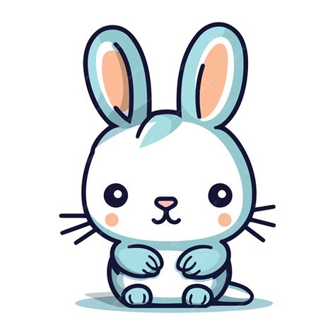 Premium Vector Cute Cartoon Rabbit Vector Illustration Isolated On A