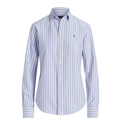 Polo Ralph Lauren Charlotte Stripe Oxford Shirt Women Oxford Shirt Long Sleeve Flannels