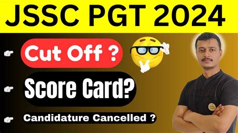 JSSC PGT Cut Off 2024 JSSC PGT Cut Off Score Card Candidature