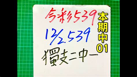 ★本期中01★【今彩539 】12月2日 五 獨支二中一 539 號碼 Youtube