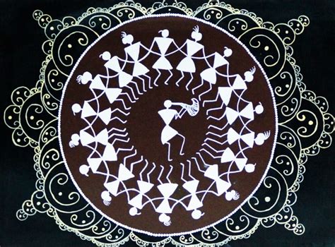 Tarpa Nritya Warli Art 77 X 57 Cms With Frame International