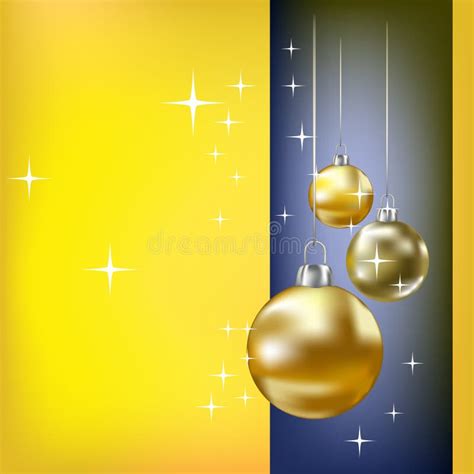 Esferas Do Natal E Fundo Amarelo Das Estrelas Ilustra O Do Vetor