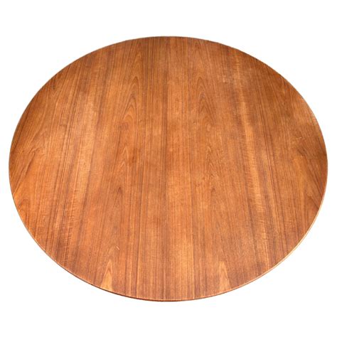 Midcentury Round Teak Danish Modern Extension Dining Table 2 Leaves At