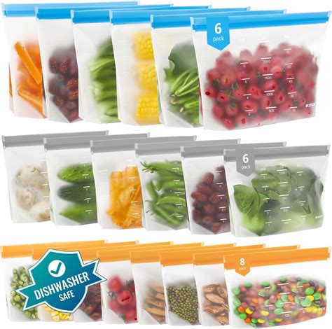 Glamfields Reusable Food Storage Bags 12 Pack Leakproof Freezer Bpa Free Bag 4