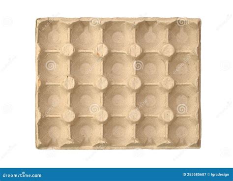 Empty Egg Carton Package Isolated On White Top View Stock Image Image