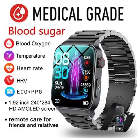 2023 New Blood Glucose Monitor Health Smart Watch Men ECG PPG Blood