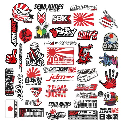 40pcsbag Mix Design Waterproof Japanese Jdm Stickers For Motorcycle Decal Sticker Shopee