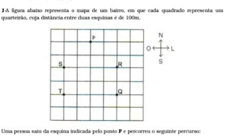 Solved 1 A Figura Abaixo Representa O Mapa De Um Bairro Em Que Cada