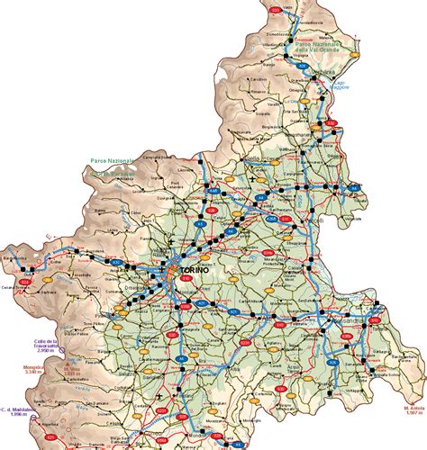 Piemonte Vector Map | Digital Maps. Netmaps UK Vector Eps & Wall Maps