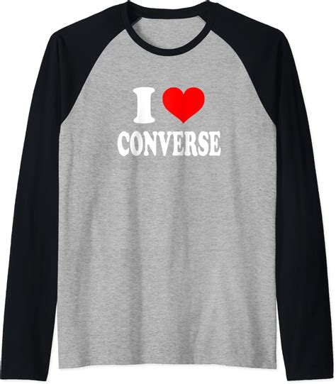 Converse I Heart Converse I Love Converse Raglan Baseball Tee