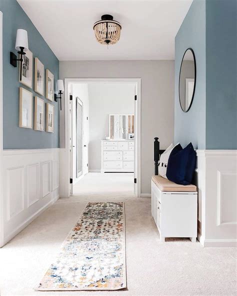 Muted Blue Walls with White Wainscoting - Soul & Lane