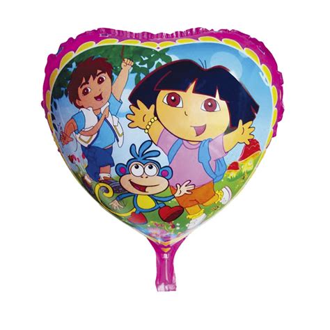 Free Shipping 1PC Heart Shaped Dora Foil Balloons Happy Birthday ...