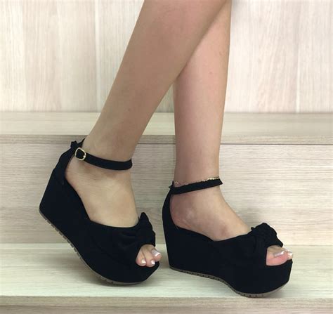 Venta Sandalias De Plataforma Negras En Stock