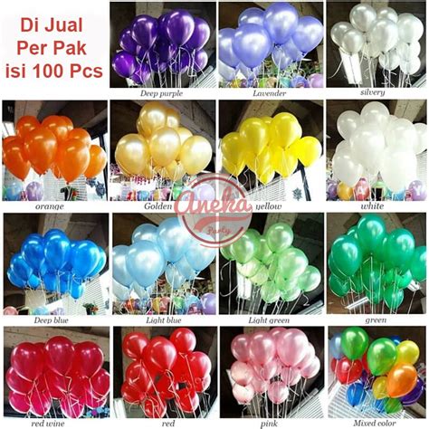 Jual Balon Latex Metalik 1 Pack Isi 100 Pcs Balon Per Pack Balon