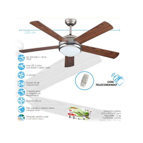 VENTILATORE SOFFITTO 5 PALE Cm 130 CFG