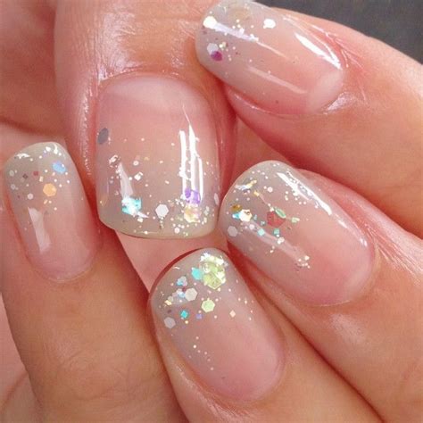 Clear Glitter Nails Clear Gel Nails Glitter Gel Nails