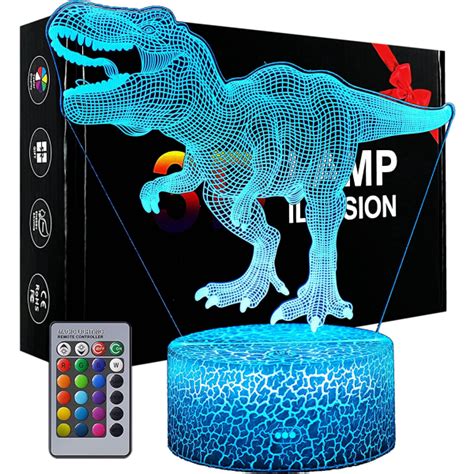 Dinosaurie Nattlampa Barn D Illusion Bordslampa Fj Rrkontroll Fyndiq