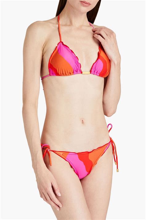 Vix Paula Hermanny Ripple Striped Triangle Bikini Top The Outnet