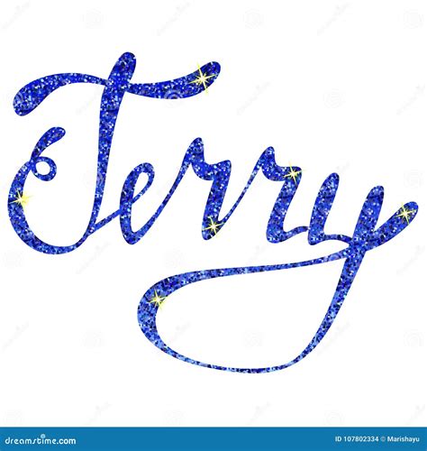 Terry Name Lettering Tinsels Vector Illustration Cartoondealer