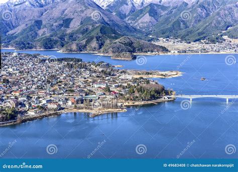 Winter Fujiyoshida City Yamanashi and Kawaguchigo Lake Japan Stock Photo - Image of lake ...