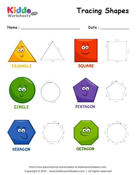 Free Printable Tracing Shapes Worksheet Worksheet Kiddoworksheets