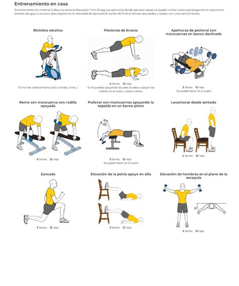 Tabla De Ejercicios Faciles Para Hacer En Casa Images