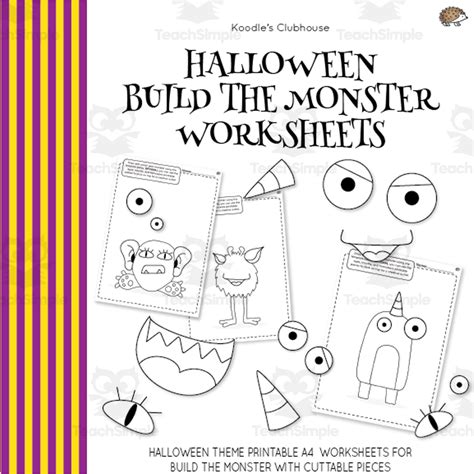 Halloween Build The Monster Worksheets By Teach Simple