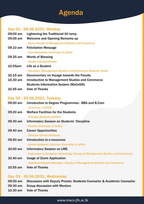 Invitation Orientation Programme For The New Entrants