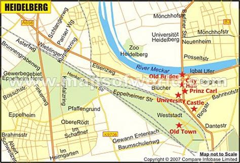 Heidelberg Castle Heidelberg City Map Germany