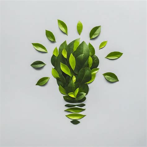 Premium Ai Image Eco Friendly Lightbulb From Fresh Leaves Green Eco