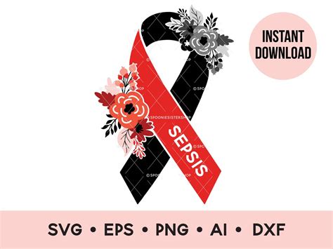 Sepsis Awareness Ribbon SVG, Sepsis Ribbon, Sepsis PNG, Sepsis SVG ...