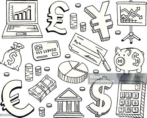 Financial Doodles Stock Illustration Download Image Now Doodle Icon Symbol Us Paper