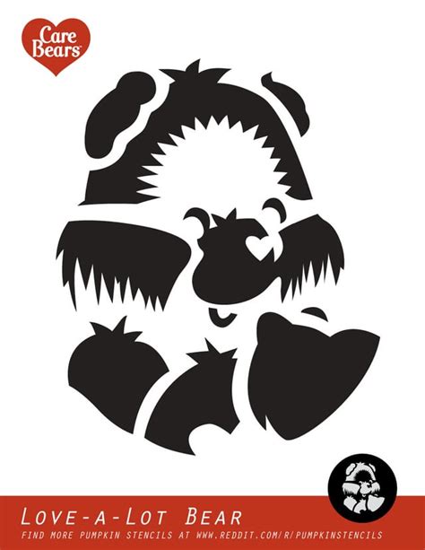 Care Bears: Love-a-Lot Bear (Free Pumpkin Stencil - Pumpkin Pattern ...