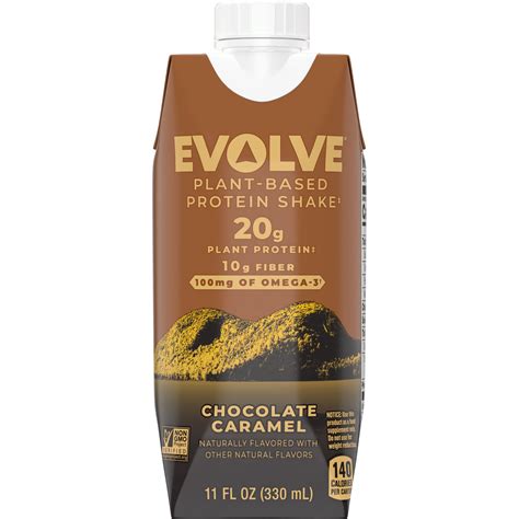 Evolve Chocolate Caramel Flavored Plant Based Protein Shake Smartlabel™