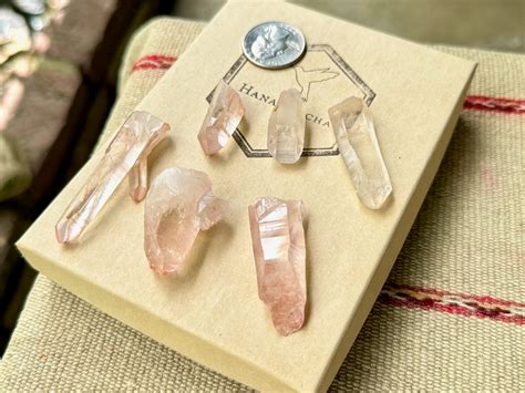 Pink Lemurian Quartz Crystal Lot Pieces Old Find Serra Do Cabral