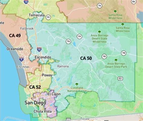 California 50th Congressional District Map