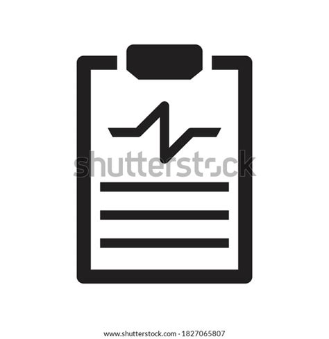 Medical Report Clipboard Icon Heartbeat Report Stock Vector Royalty