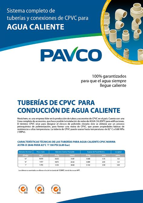 Pavco AGUA Caliente CPVC Diseño en construcción Studocu