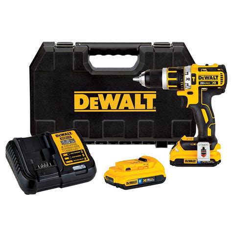 DEWALT 20 Volt Max Lithium Ion Cordless Brushless Hammer Drill Kit With