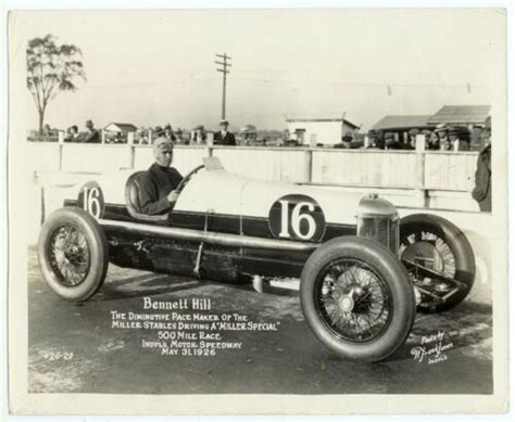 Rare Vintage Race Automotive Bennett Hill Indy 500 Racer Silver Photo