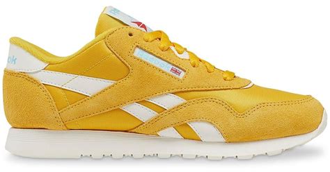 Reebok Classic Nylon Sneaker In Yellow Lyst